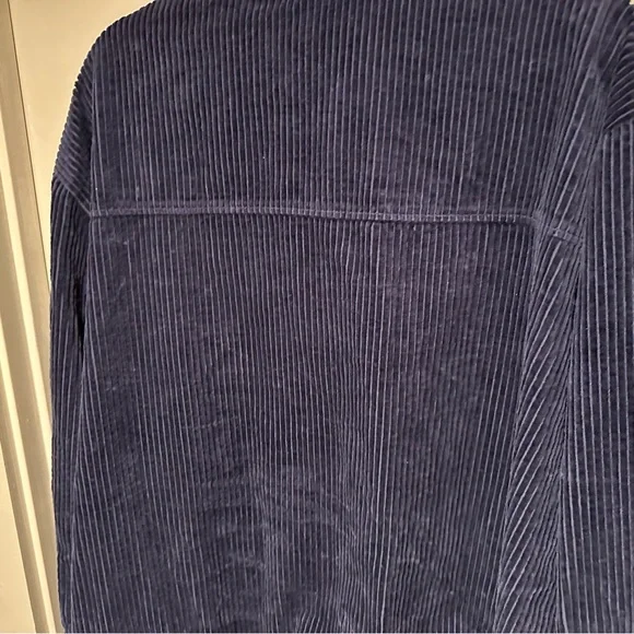 H&M Dark Blue Corduroy Shirt Jacket - Picture 5 of 5